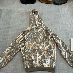Comfrt brown Adirondack camouflage pullover hooded sweatshirt EUC size medium